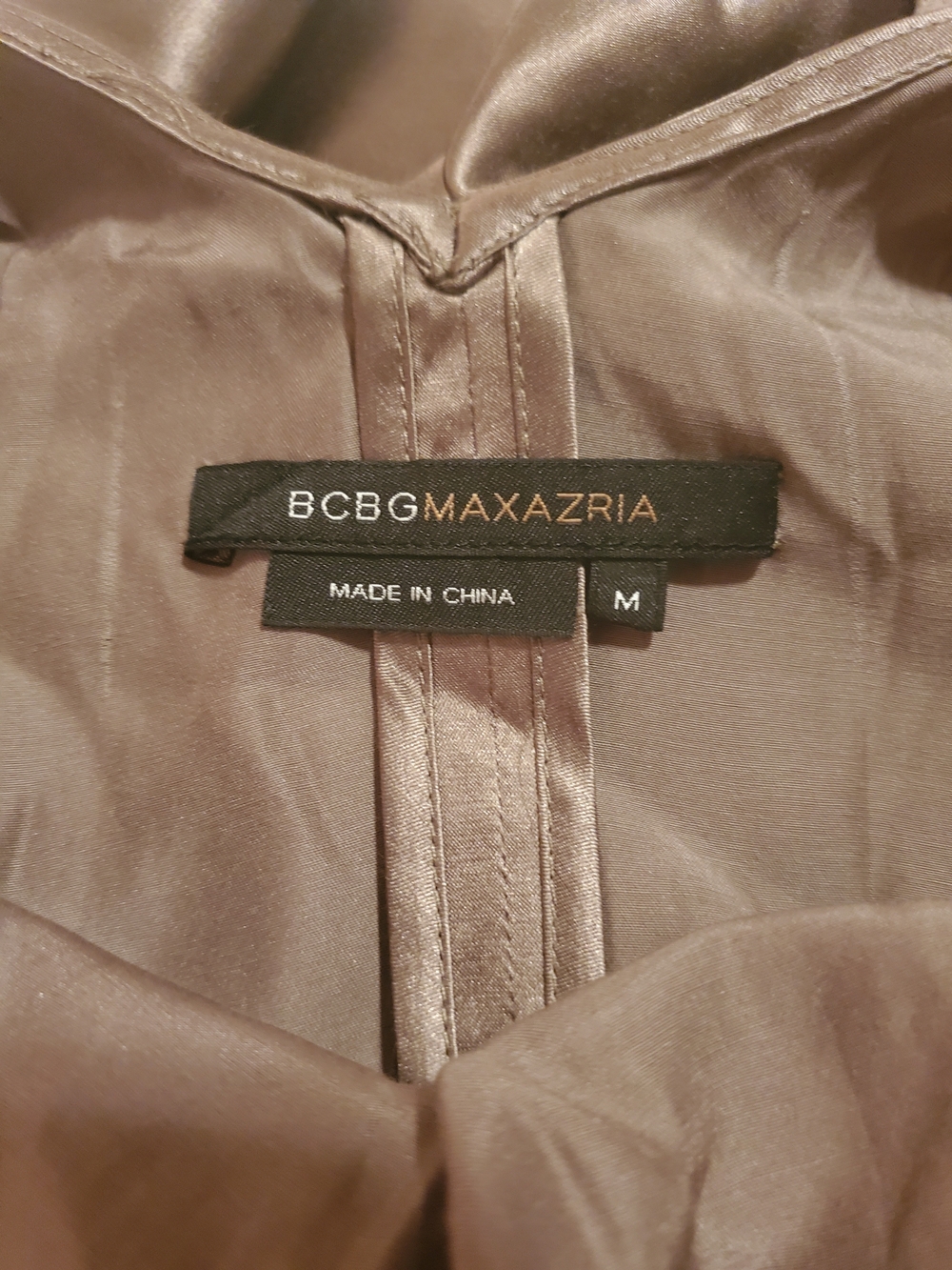 BCBGMaxAzria Silk Blend Bronze Shift Dress - Picture 2 of 7